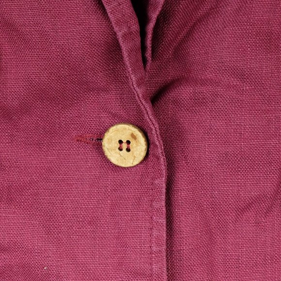 Tobias Womens Blazer Jacket 6 Purple 100% Linen Lightweight Two Button Outdoor - Picture 4 of 11